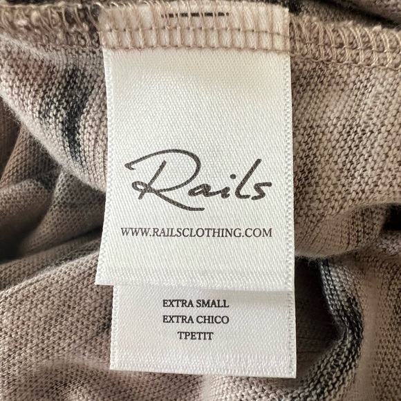 Rails Ren black & tan tiger print short sleeve V-neck cotton midi dress size XS - Picture 5 of 7